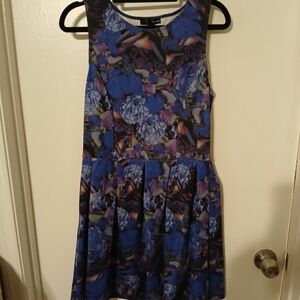 Aqua Kids Dress - Blue and Purple Floral